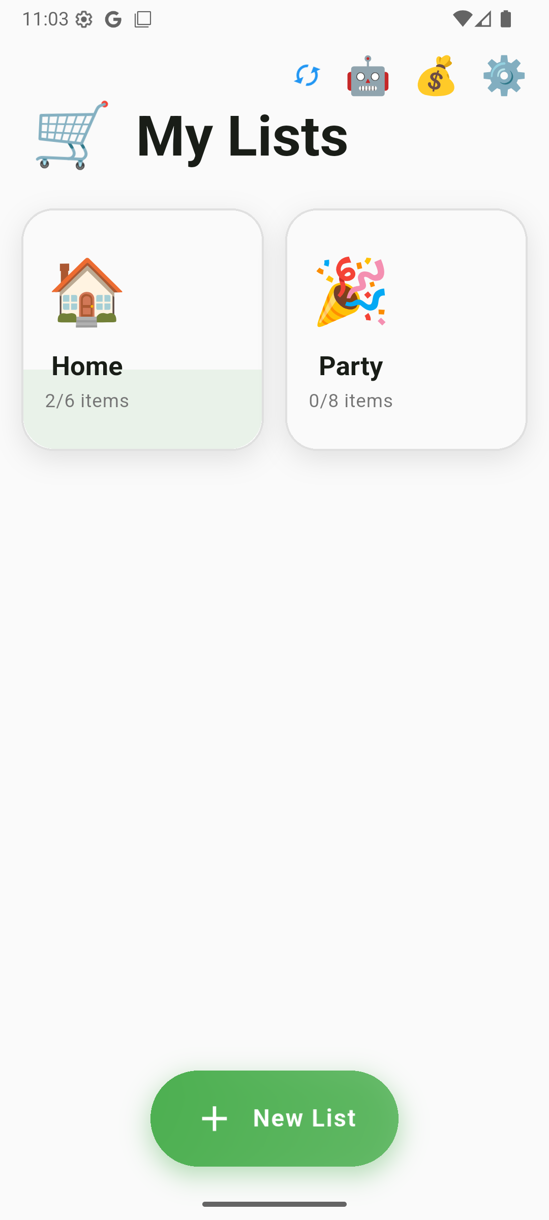 Universal Shopping List screenshot